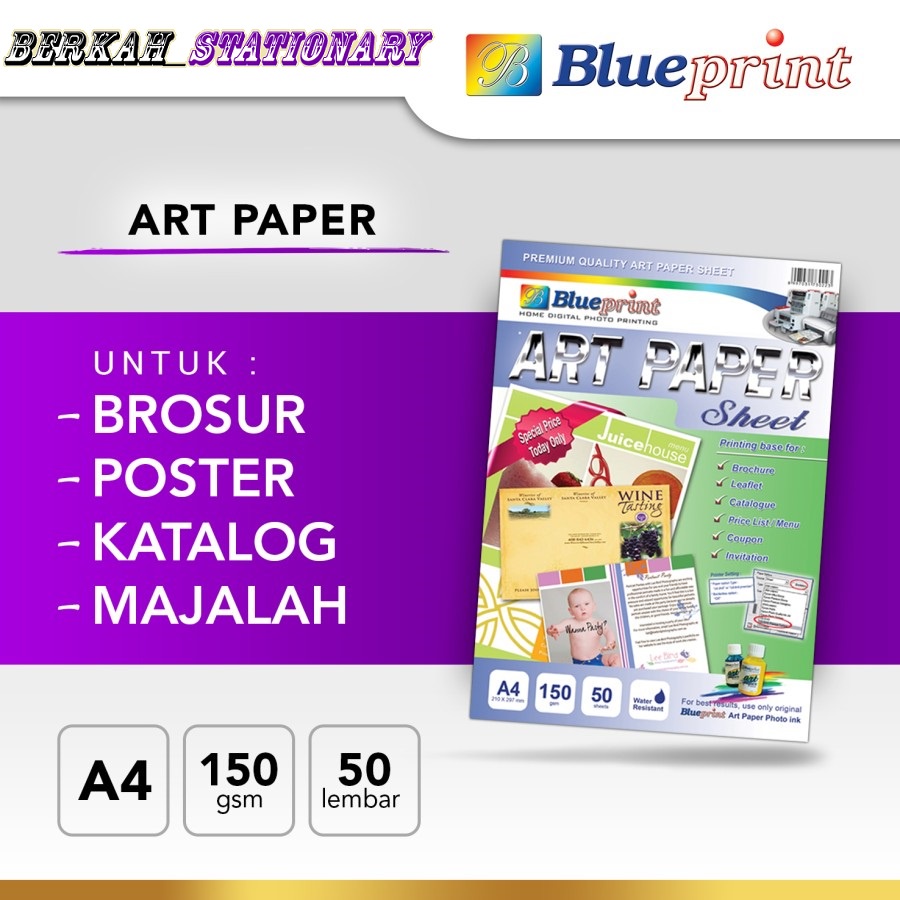 Jual Kertas Art Paper Kertas Majalah Kertas Brosur Blueprint A4 150 Gsm Shopee Indonesia 8589