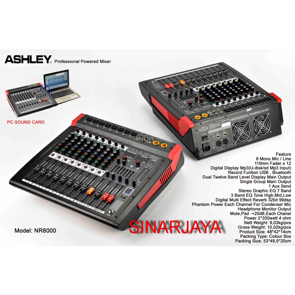 Jual power mixer ashley nr8000 original reverb 99dsp power mixer