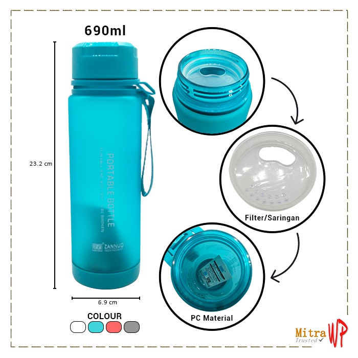 Jual Botol Minum Portable Bottle 690ml - Botol Minum H63 | Shopee Indonesia