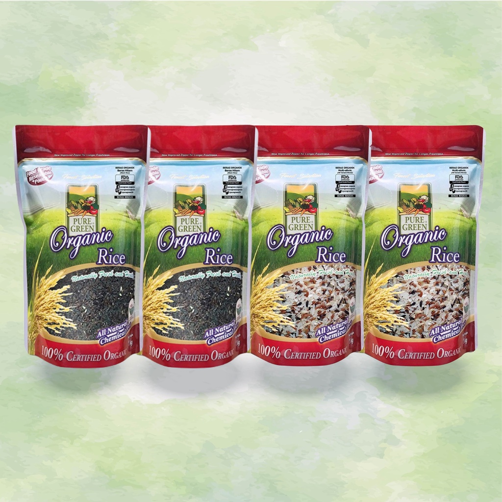 Jual Puregreen Organic Rice Black 1 Kg & Puregreen Organic Rice Multi ...