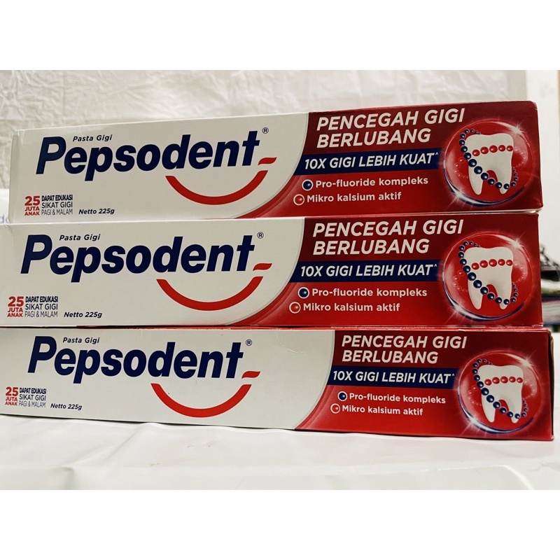 Jual PASTA GIGI PEPSODENT 225GR PENCEGAH GIGI BERLUBANG ANTI-CAVITY