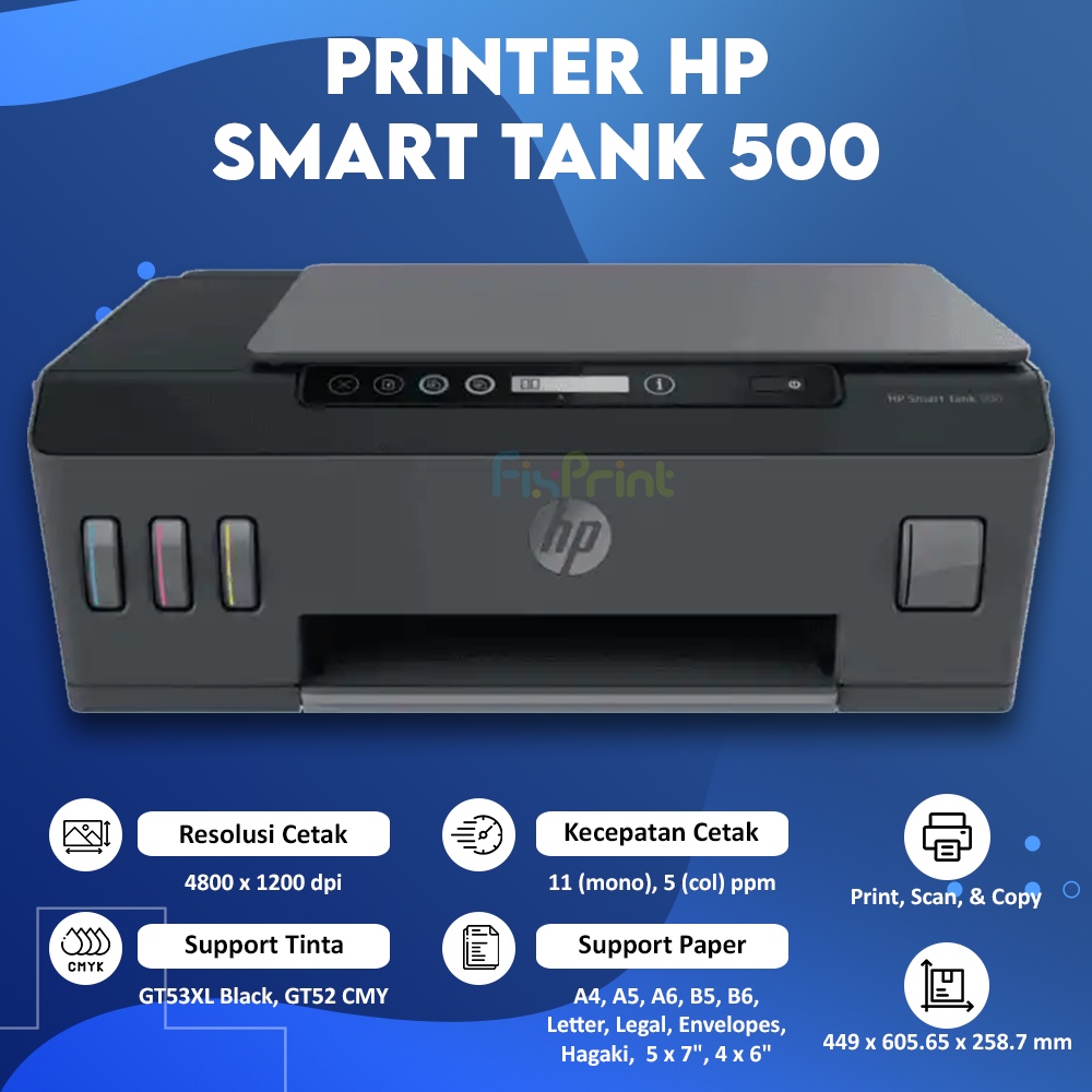 Jual Printer HP Smart Tank 500 All In One Printer HP 500 Print Scan