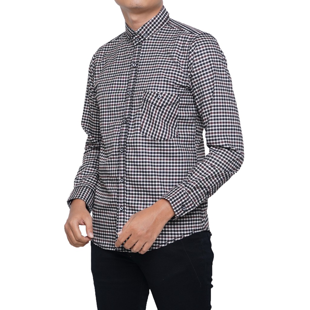 Jual [COD] ZEN1 6177 Kemeja Flanel Pria Lengan Panjang Exclusive PALING