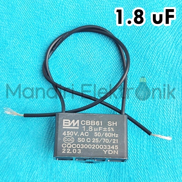 Jual Kapasitor Kipas Angin Kotak 1.8 mikro Capasitor Fan Cosmos 1,8