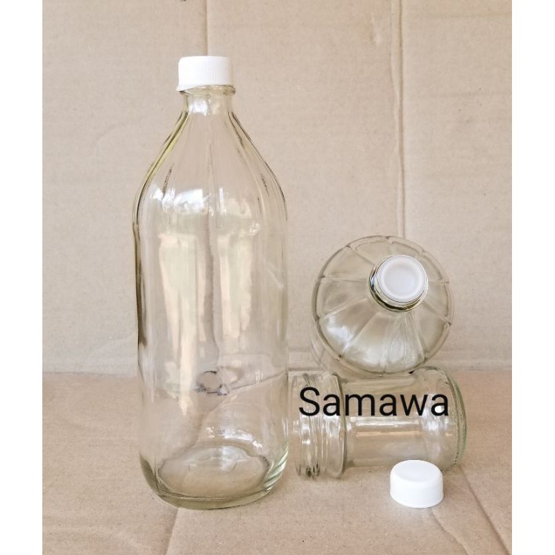Jual Botol Kaca Apel 1Liter / Botol Jus /Botol sirup | Shopee Indonesia