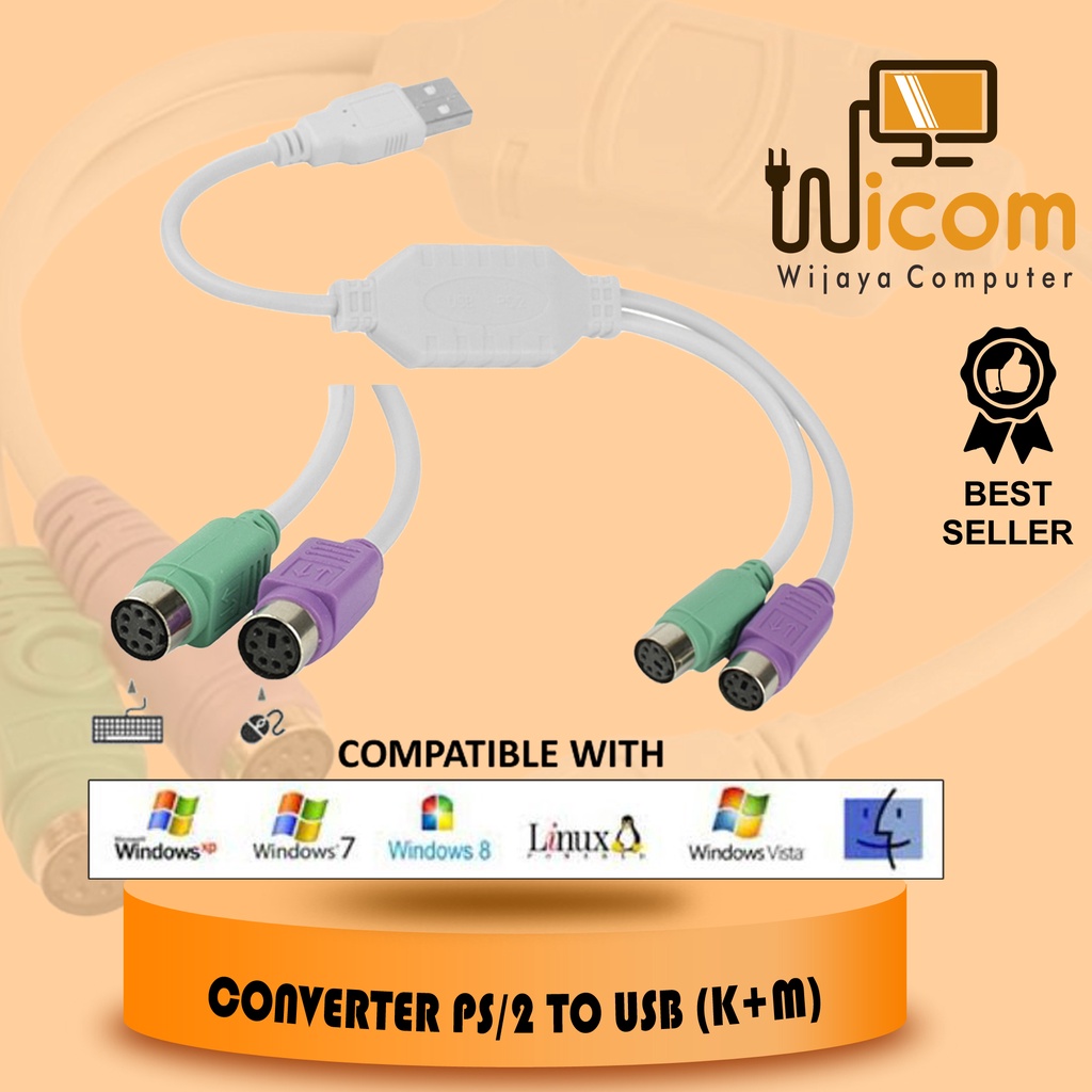 Jual KABEL ADAPTER USB TO PS/2 UNTUK KEYBOARD DAN MOUSE | Shopee Indonesia