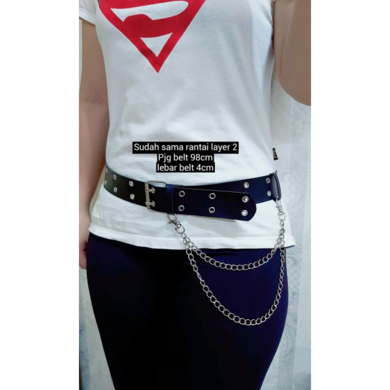Jual belt chain free rantai fashion korea belt ikat pinggang unisex ...