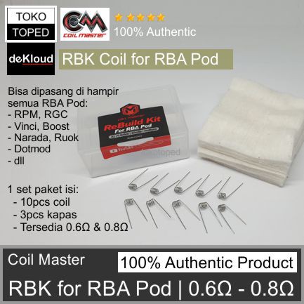 Jual Coil Master RBK for RBA POD 0.6 - 0.8 ohm | rpm rgc narada ruok ...