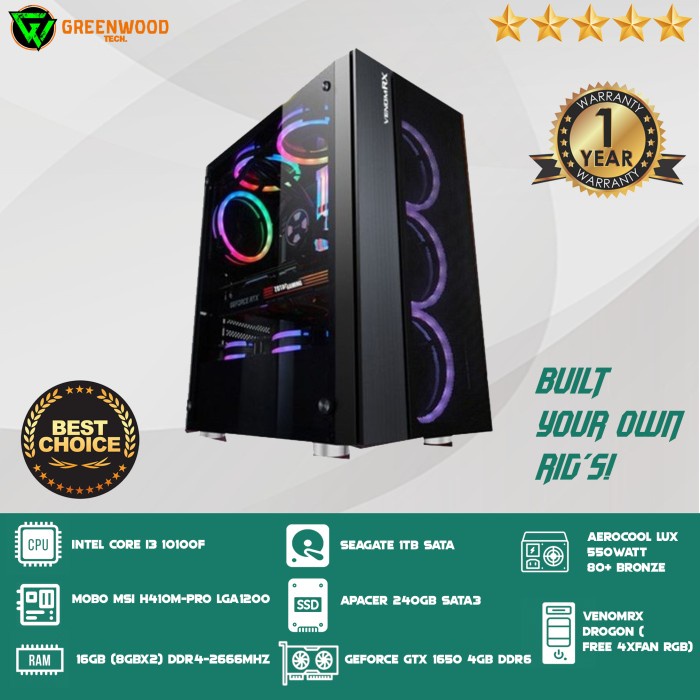 Jual PC Rakitan I3 12100f GTX 1660 S Ti Gaming BattleGround Shopee