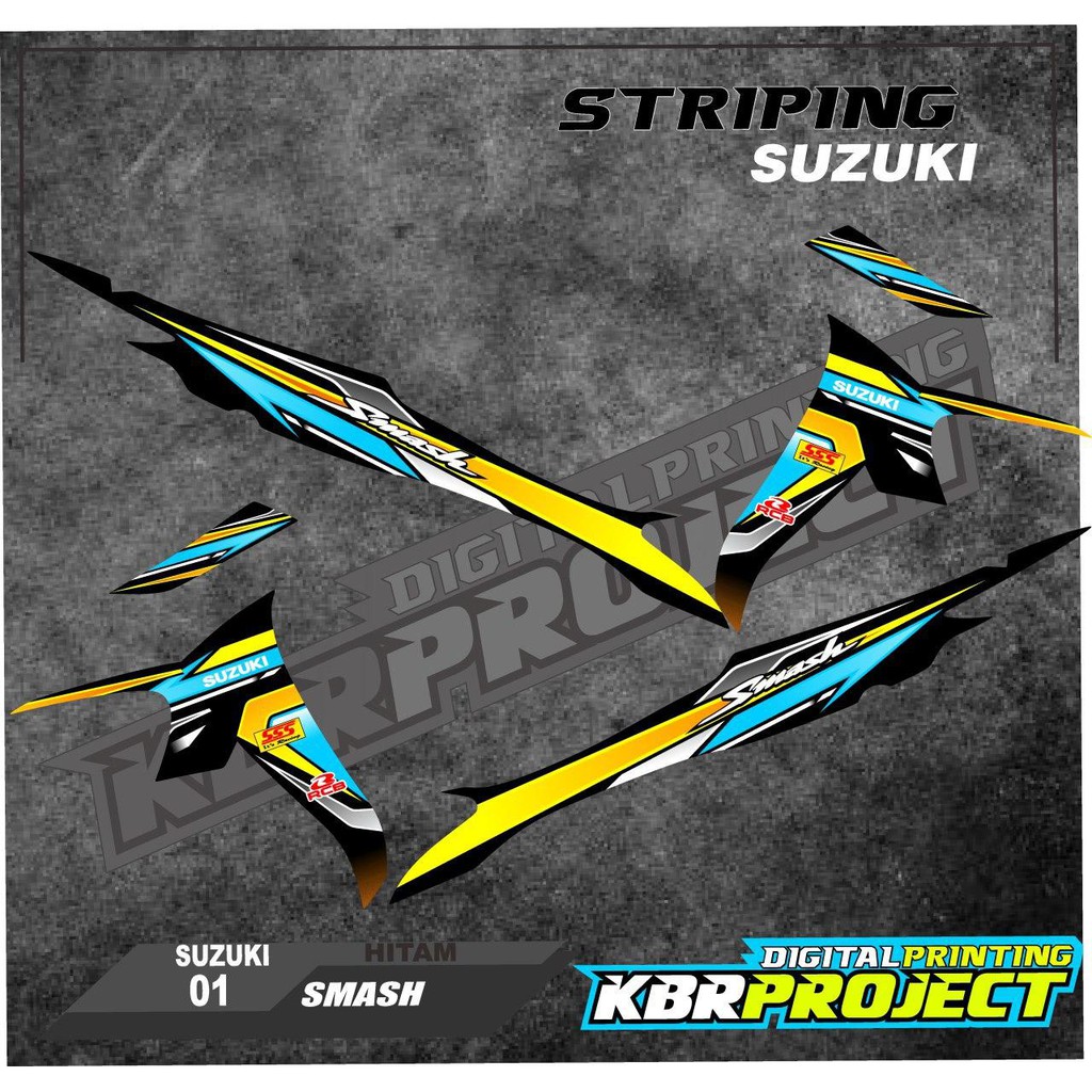 Jual (cod) smash bayak warna stiker striping list motor suzuki smash ...