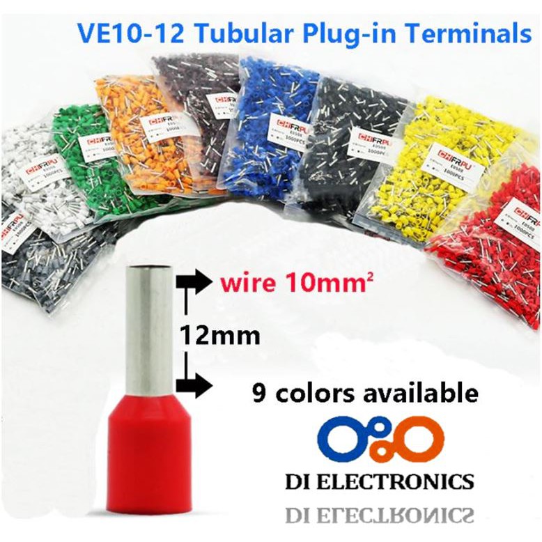 Jual E10-12 Ferrules Skun Kabel 10mm Turbular Insulated Electrical Wire ...