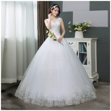 jual-gaun-pengantin-gaya-korea-v-neck-tanpa-lengan-backless-ballgown
