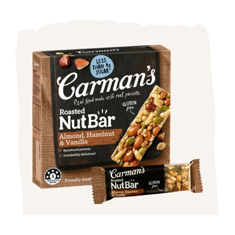 Jual Carmans Roasted Nutbar Almond, Hazelnut & Vanilla 175gr Shopee