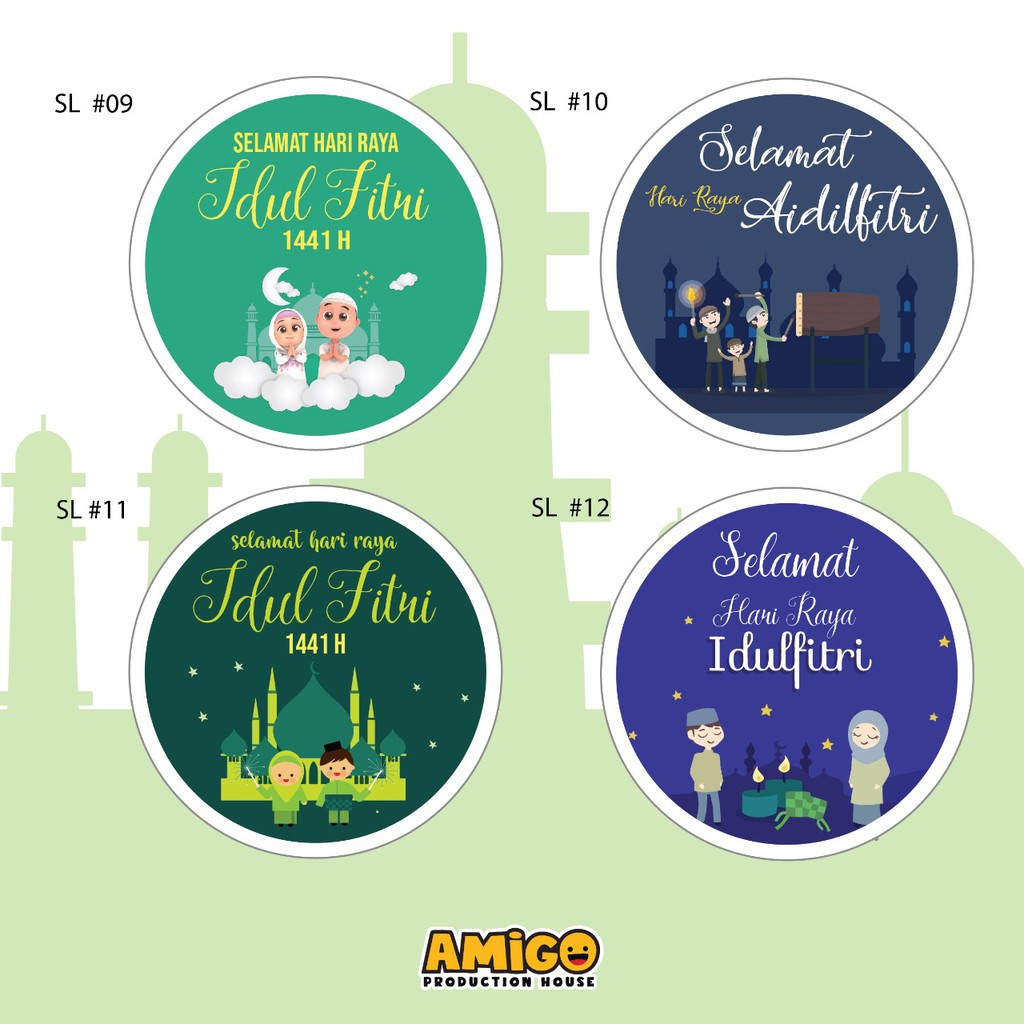 Jual Stiker Toples Idul Fitri Hari Raya Hamper Kue Lebaran Packaging