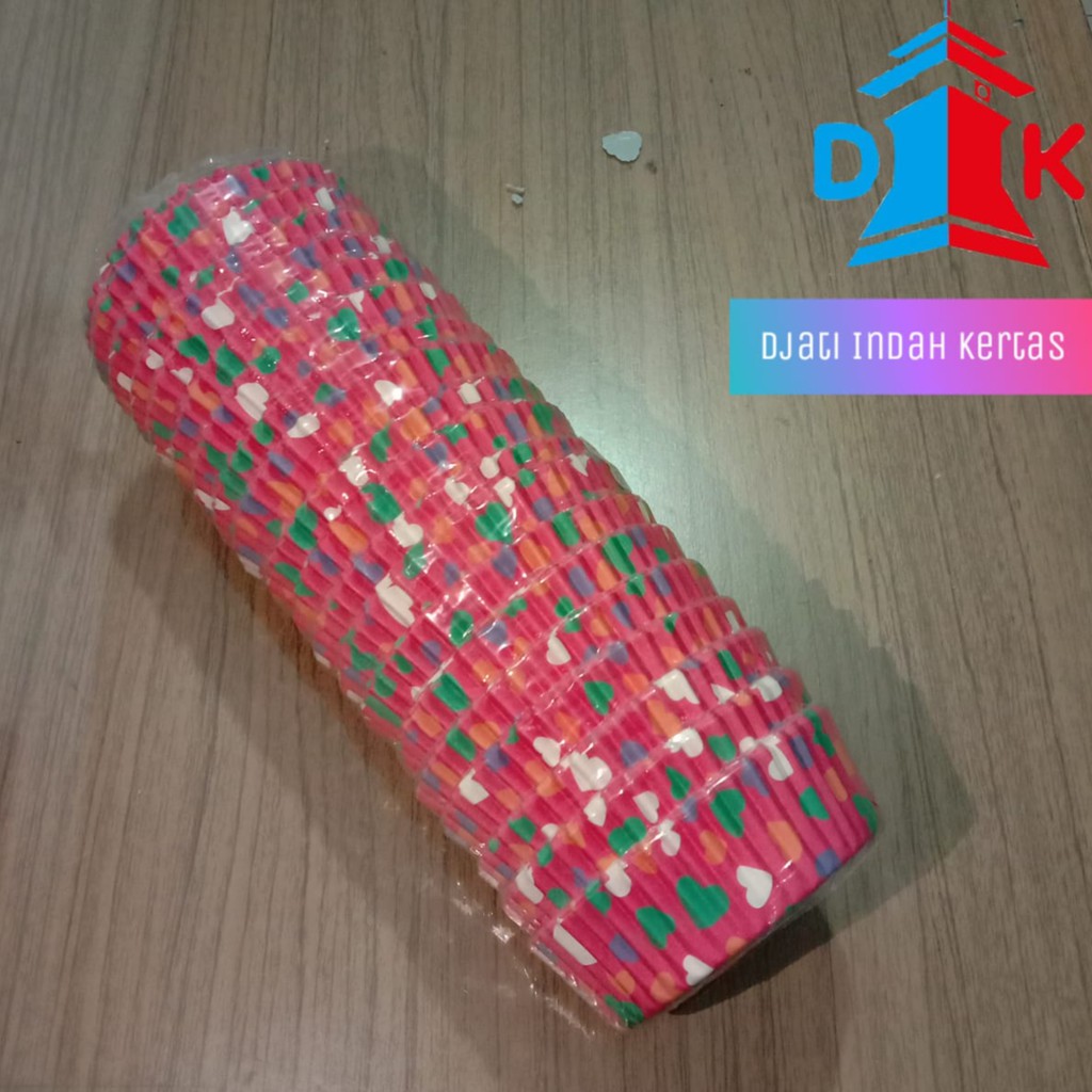 Jual DISKON !!! Cup Cake/Cup Roti Best Fresh MOTIF Love Ukuran ( 14,5 ...