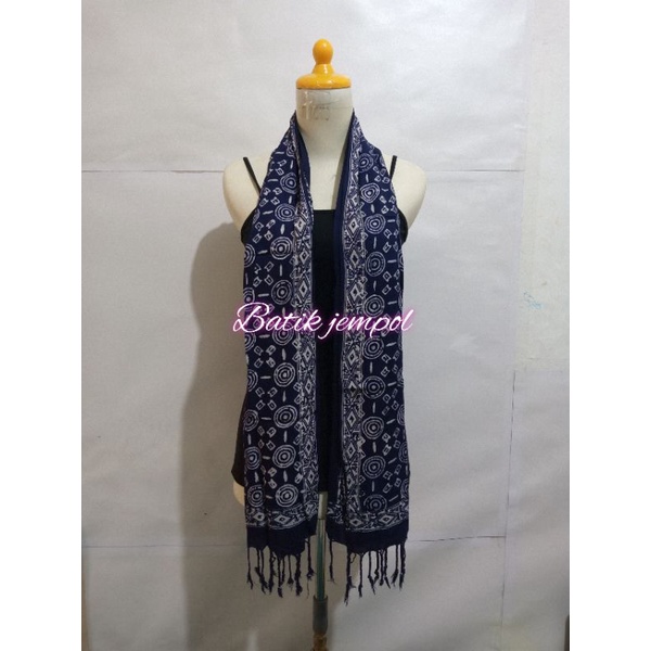 Jual Syal batik halus warna biru donker - scarf batik | Shopee Indonesia