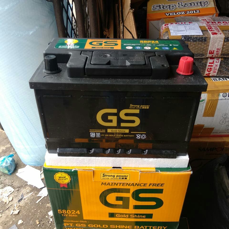 Jual Aki Accu 580-24 MF Kering 12V 80AH Amper GS Gold Shine | Shopee