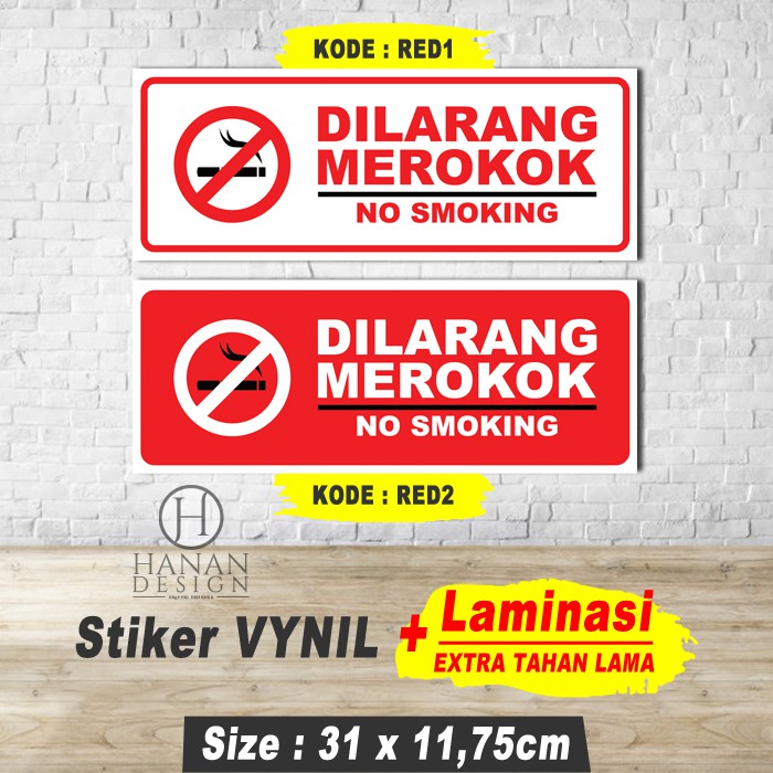 Jual Stiker Dilarang Merokok & Area Merokok Bahan Sticker VYNIL ...