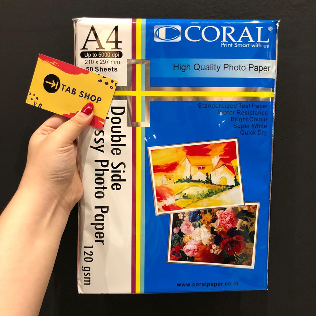 Jual Tab Shop Coral Double Side Glossy Paper 120 Gsm A4 50 Lembar