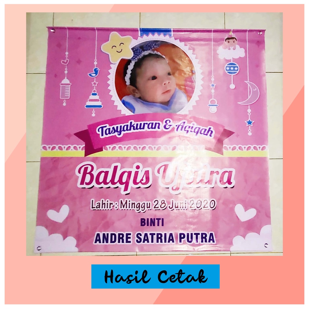 Jual Spanduk Aqiqah & Tasyakuran Custom Foto 