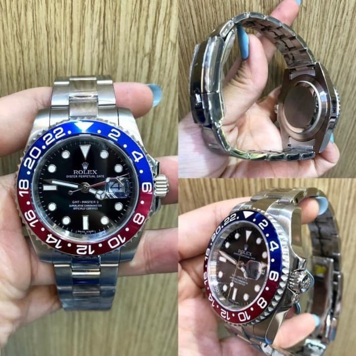 Jual JAM TANGAN PRIA ROLEX GMT MASTER PEPSI MATIC SHAPIRE 40MM | Shopee ...