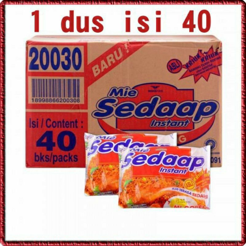 Jual Mie Sedaap Goreng 1 Dus Isi 40 Mi Sedap Instan | Shopee Indonesia