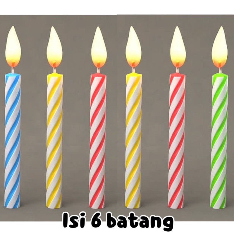 Jual lilin batang isi 6 party candles isi 6 batang lilin pesta lilin