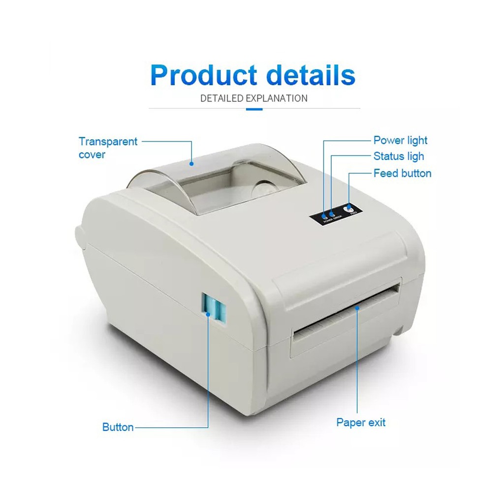Jual Zjiang ZJ9210 USB Label Printer Barcode 110mm POS Thermal Receipt