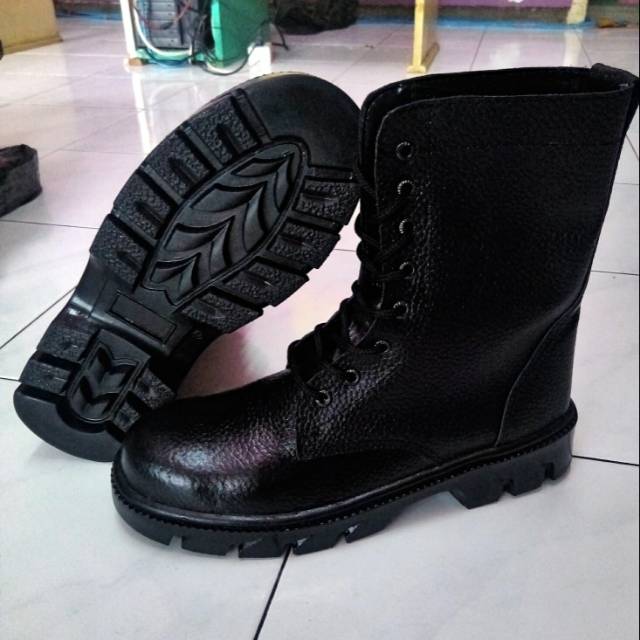 Jual Pdh Pdl Sepatu Booth Safety Ada Pelindung Besi 100 Kulit Sapi Asli Satpam Polisi Angkatan