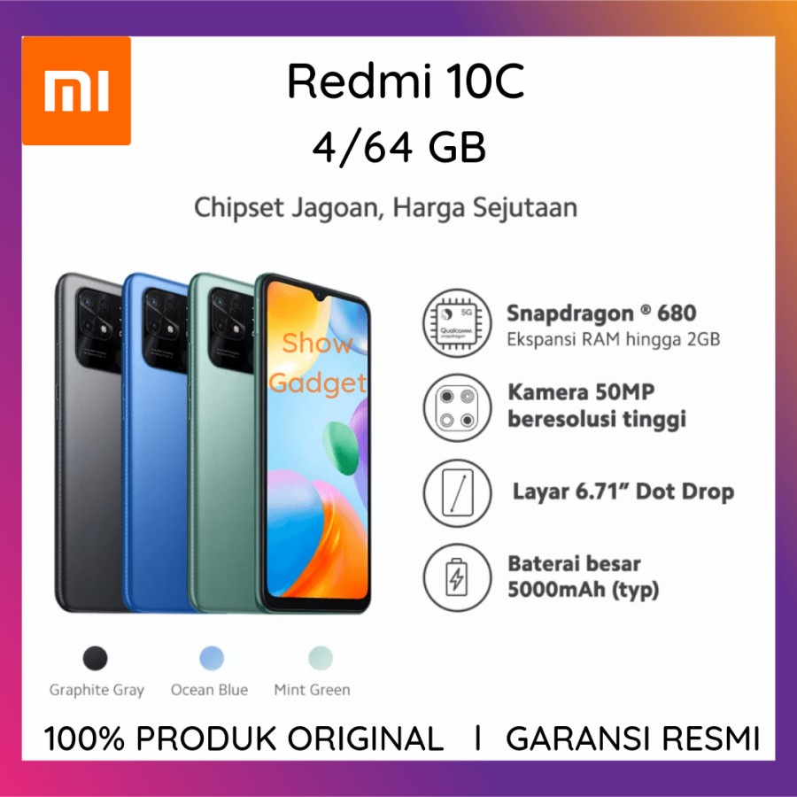 Jual Xiaomi Redmi 10c 4GB RAM Terlengkap & Harga Terbaru Juni 2026 ...