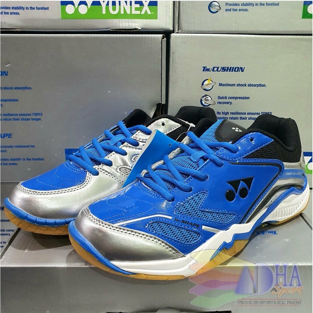 Jual Sepatu Badminton Yonex Court Ace Light Blue Silver Original Sunrise Store Surabaya Adha Sport Shopee Indonesia
