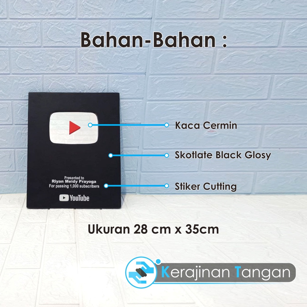Jual Black Play Button Youtube Custom Nama | Shopee Indonesia