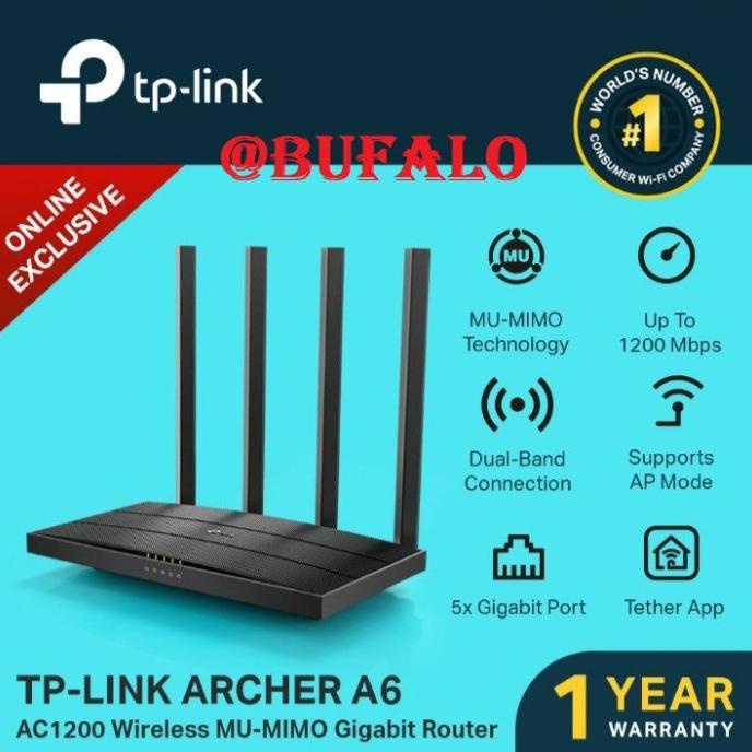Archer A6 V3 AC1200 Wireless Dual Band Gigabit Wi-Fi