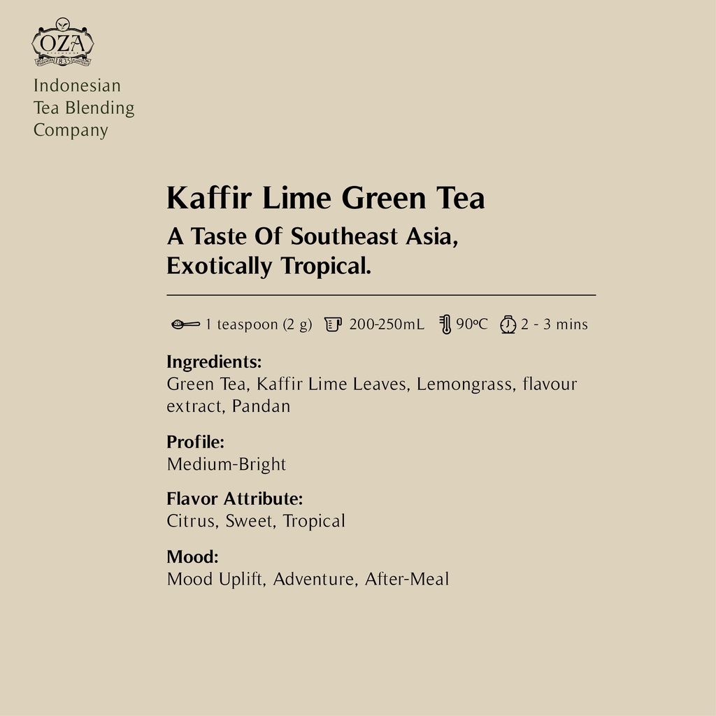 Jual OZA Tea - Kaffir Lime | Artisan Tea - Green Tea | Specialty Grade ...