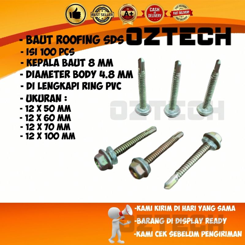 Jual Baut Roofing Baut Baja Ringan Baut Sds Skrup Baja 50mm60mm 70mm