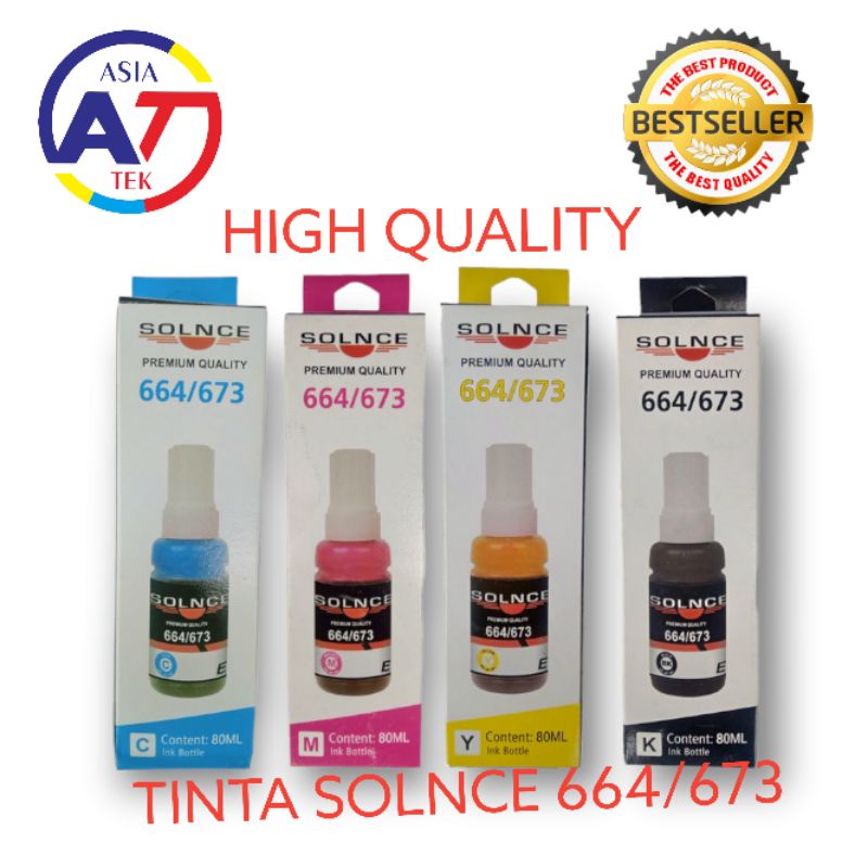 Jual SATU SET TINTA SOLNCE EPSON 664 KUALITAS DIJAMIN C M Y K | Shopee ...