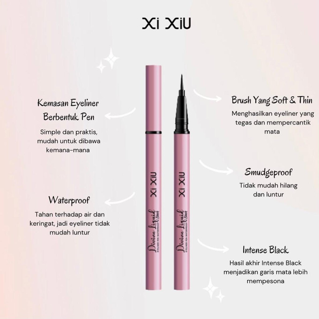 Jual XI XIU Mascara Lovely Black Pen Winged Stamp 2in1 Eyeliner