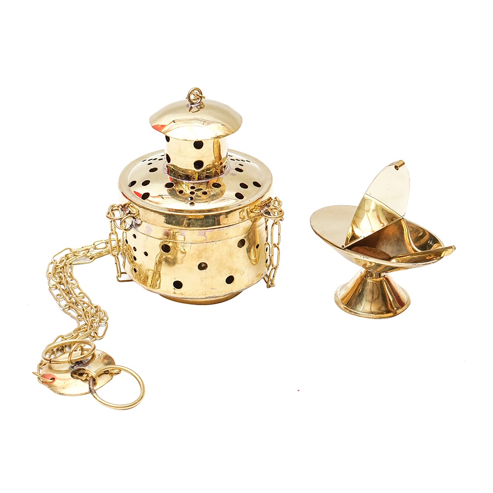 Jual Set Wiruk dan Wadah Dupa Plat Kuningan Tungku Ukupan Liturgi ...