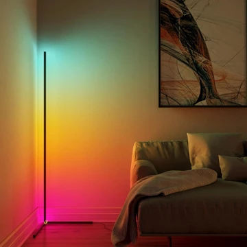 Lampu Lantai Pojok Standing Floor Lamp Gaming Room Lamp Rgb Nordic Style Lamp Body Hitam