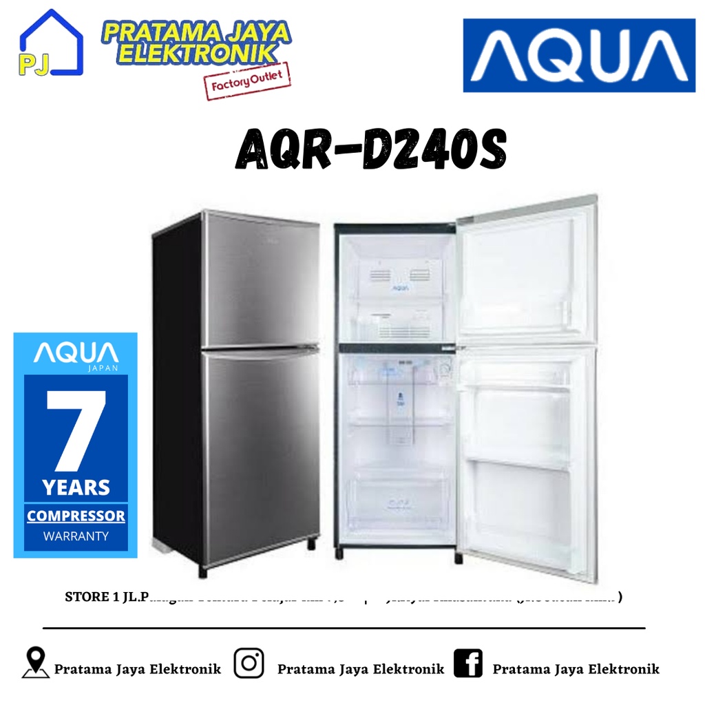 Jual Kulkas Pintu Aqua Japan Aqr D S Shopee Indonesia