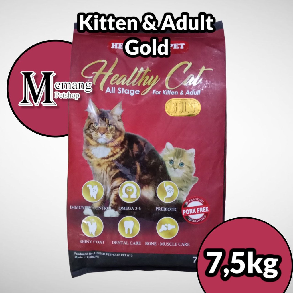 Healthy Pet Cat Gold 7.5Kg Freshpack Makanan Kucing Cat Food