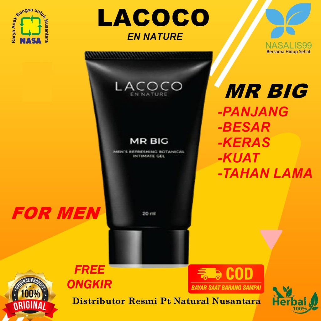 Jual Gel Pembesar Kuat Keras Tahan Lama Alat Vital Pria Lacoco Mr Big En Nature Original Nasa