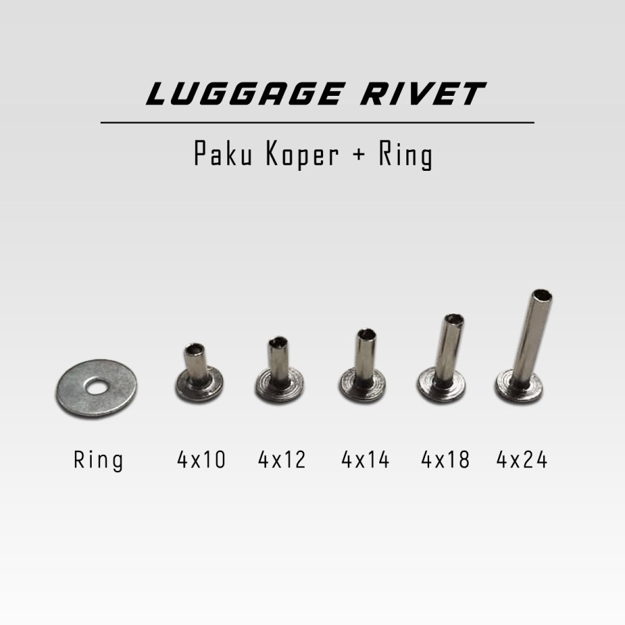Jual Part of Luggage : Paku Rivet Koper 4x18 & 4x24 20pcs | Shopee ...