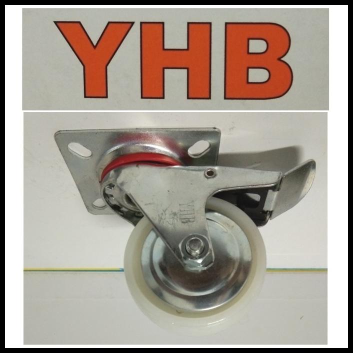 Jual Roda Nylon Putih Yhb Rem Pcs Shopee Indonesia