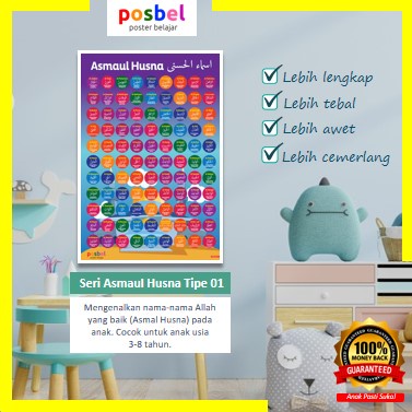 Jual Posbel Asmaul Husna Tipe Poster Pendidikan Mainan Edukasi