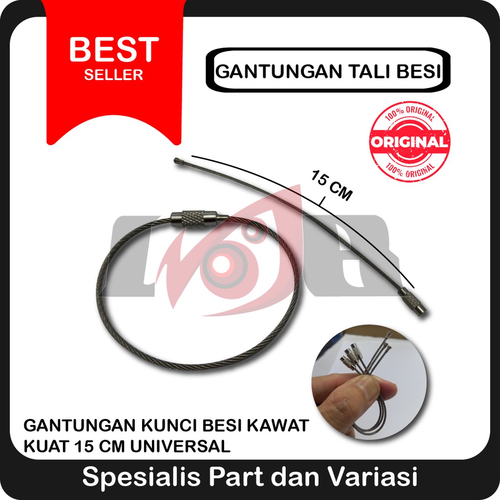 Jual Tali Besi Gantungan Kunci Carabiner Wire Metal Rope Keys Stainless ...