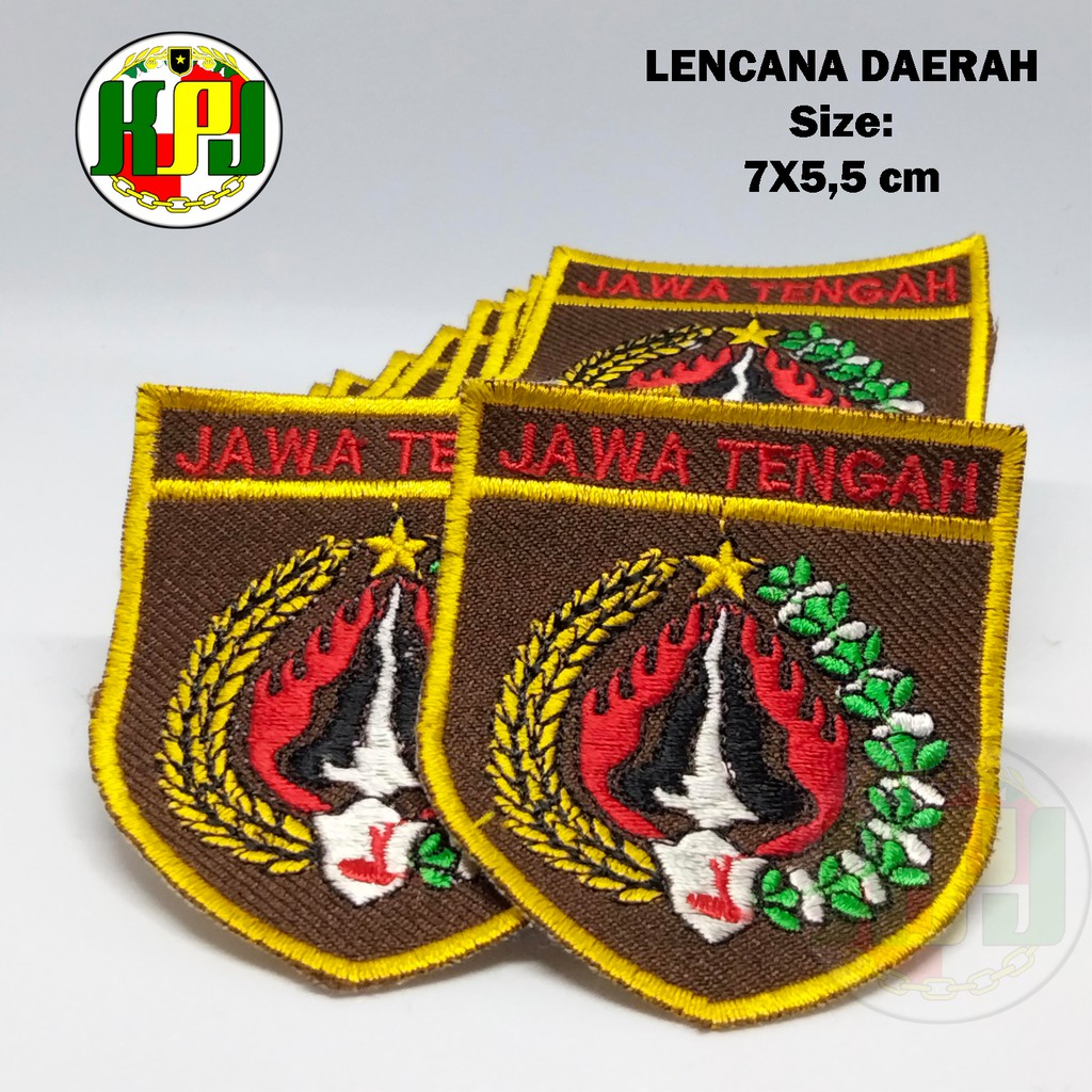 Jual Bed Badge Bordir Logo Sekolah Custom Lencana Daerah Pramuka Jawa