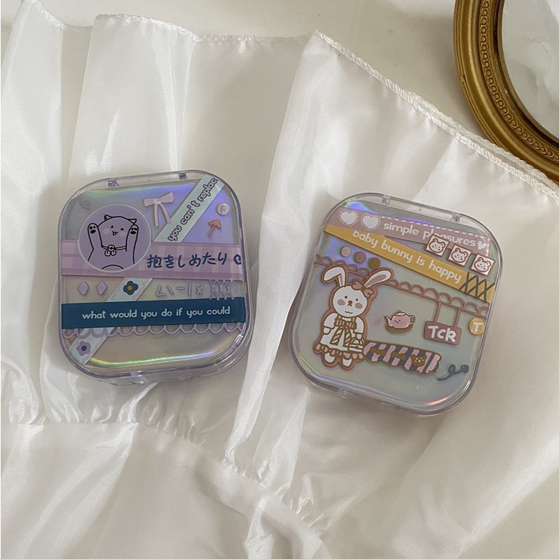 Jual 2in1 Case Lensa Mini Softlens Baby Bunny Cat Rabbit Bear Line ...