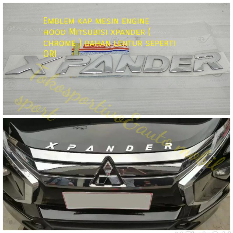 Jual Emblem Logo Lambang Tulisan Huruf Kap Mesin Mitsubisi Xpander