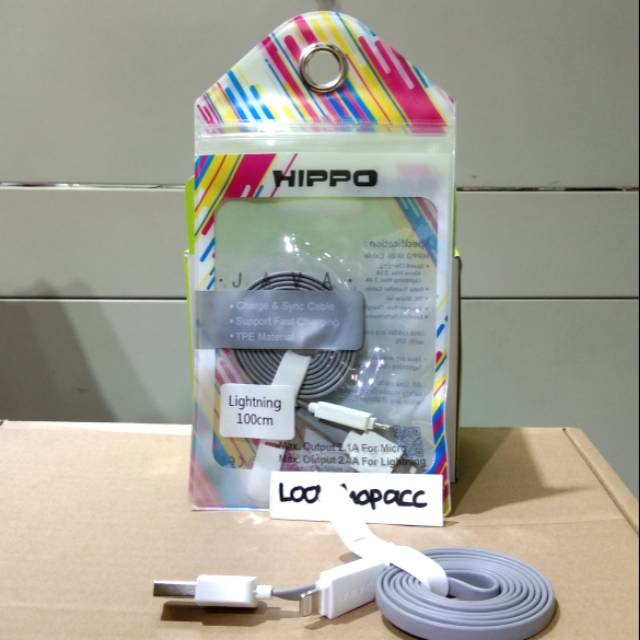 Jual Hippo Java Lightning 100cm Kabel Data lightning 100cm original ...